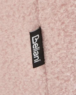 Poltrona Wingback VEJLE con poggiapiedi Bouclé Rosa pastello