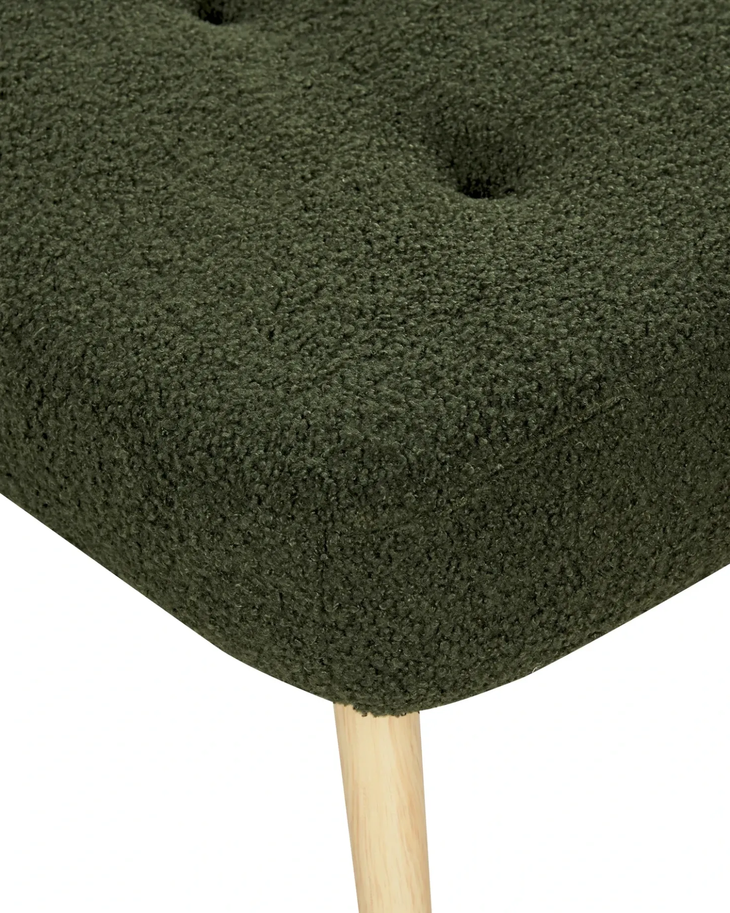 Poltrona Wingback VEJLE con poggiapiedi Bouclé Verde scuro