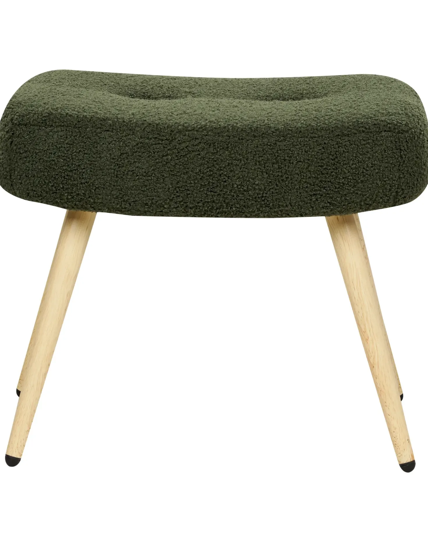 Poltrona Wingback VEJLE con poggiapiedi Bouclé Verde scuro