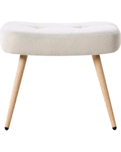 Poltrona Wingback VEJLE con poggiapiedi Tessuto Beige chiaro