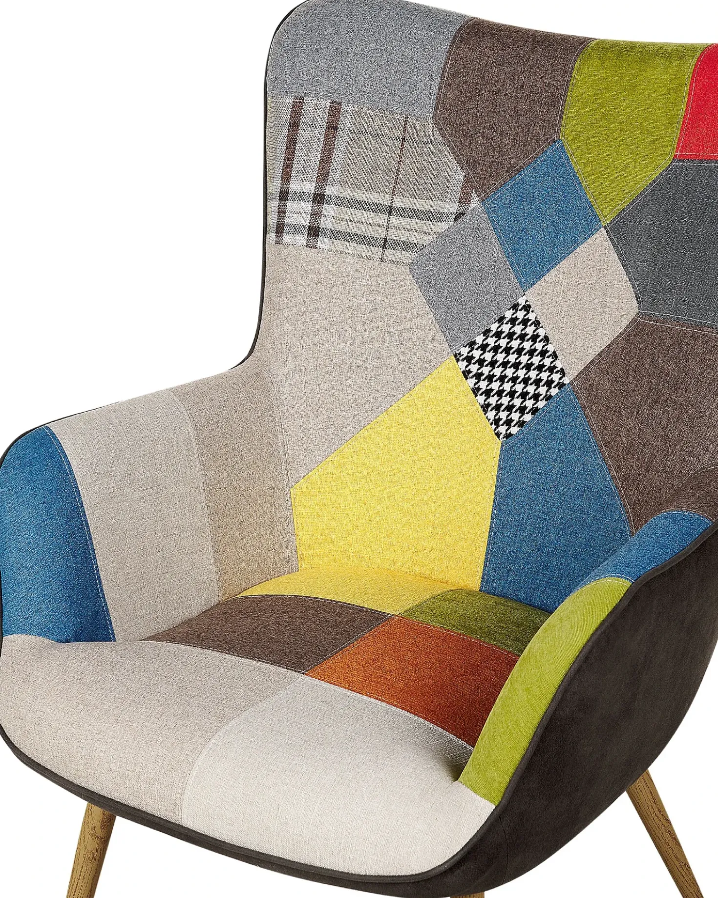 Poltrona Wingback VEJLE con poggiapiedi Tessuto Multicolore