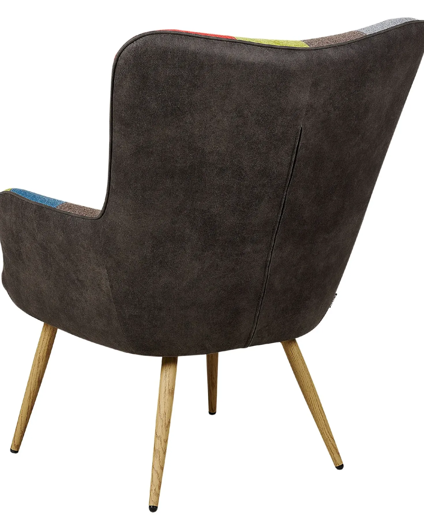 Poltrona Wingback VEJLE con poggiapiedi Tessuto Multicolore