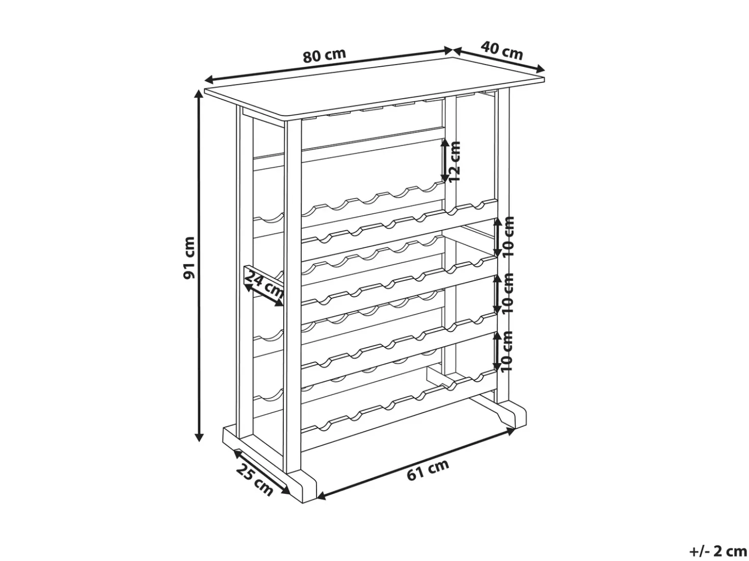 Porta bottiglie da vino ROWLEY Marrone scuro