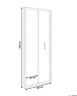 Porta doccia a libro NELTUME 80 x 190 cm Nero