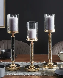 Portacandele ABBEVILLE Vetro 48 cm Oro