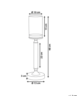 Portacandele ABBEVILLE Vetro 48 cm Argento