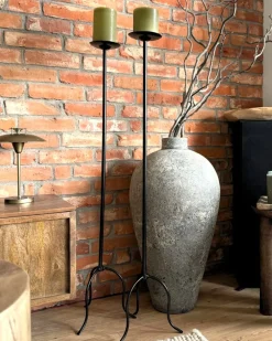 Portacandele ALMADA Metallo 118 cm Nero