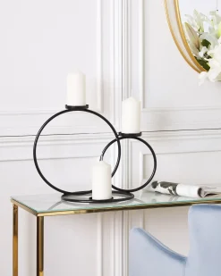 Portacandele CAKUNG Metallo 33 cm Nero