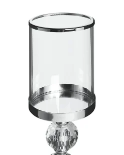 Portacandele COTUI Vetro 36 cm Argento