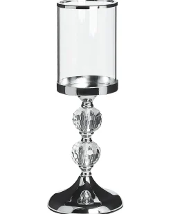 Portacandele COTUI Vetro 36 cm Argento