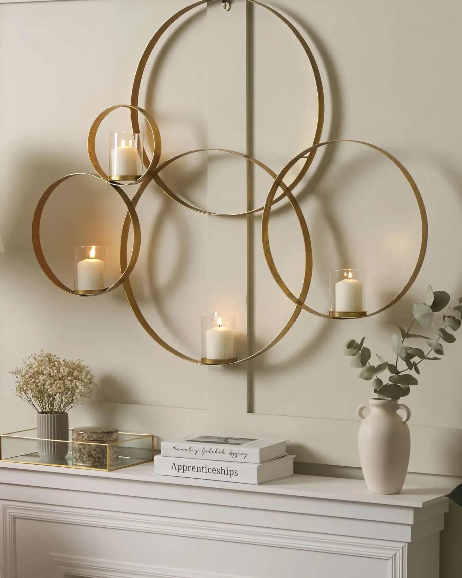 Portacandele da parete BURU Metallo 80 cm Oro