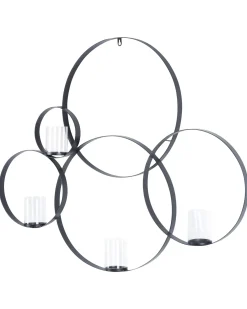 Portacandele da parete BURU Metallo 80 cm Nero