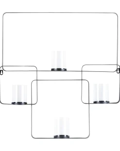 Portacandele da parete PALAWAN Metallo 65 cm Nero