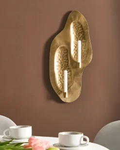 Portacandele da parete PENICHE Metallo 60 cm Oro