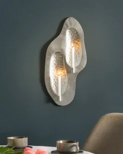 Portacandele da parete PENICHE Metallo 60 cm Argento