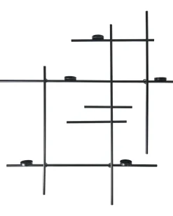 Portacandele da parete PORTO 74 cm Nero
