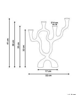 Portacandele FAMOES Metallo 41 cm Argento