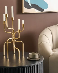 Portacandele PORRTELA Metallo 50 cm Oro