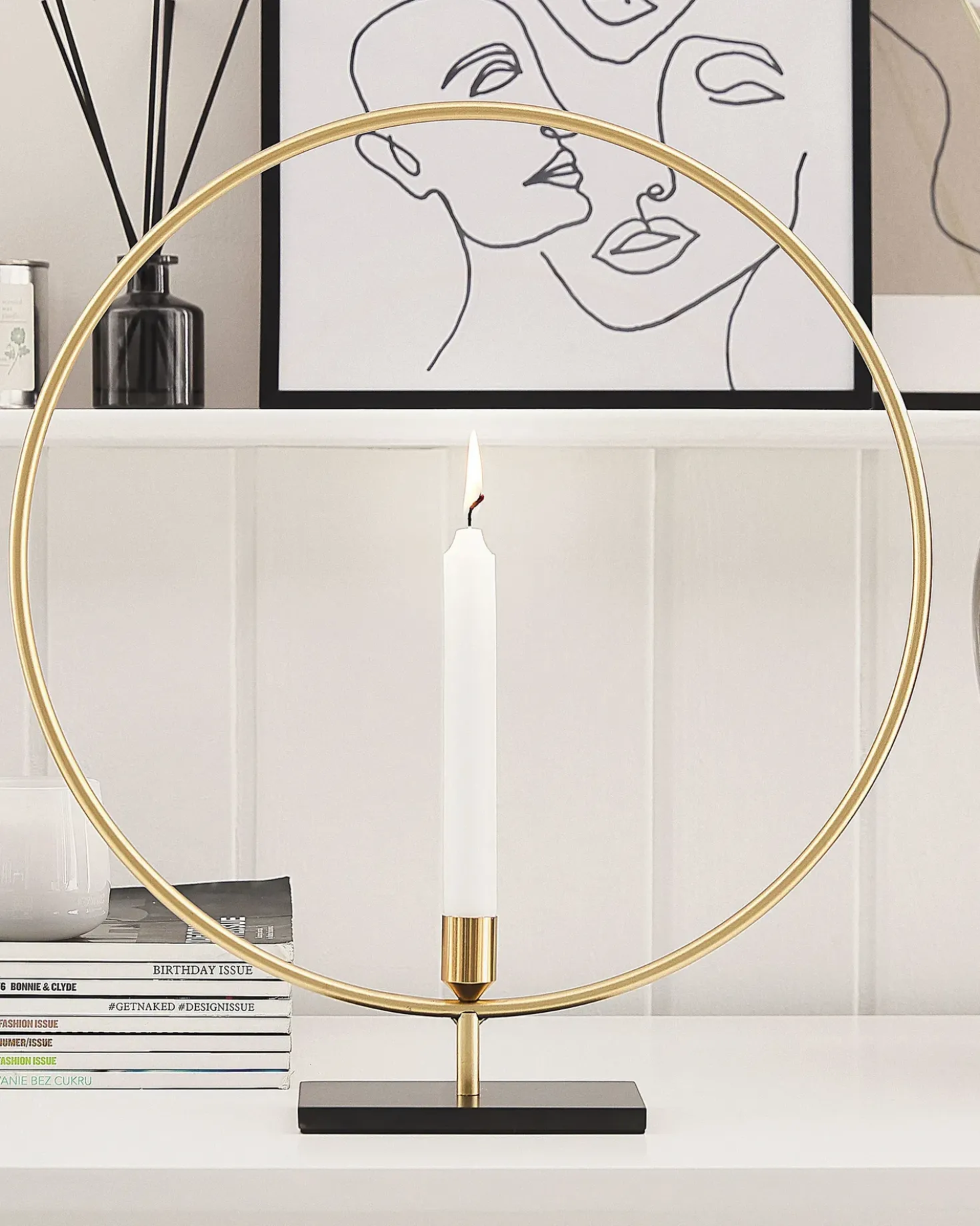 Portacandele SERAM Metallo 45 cm Oro