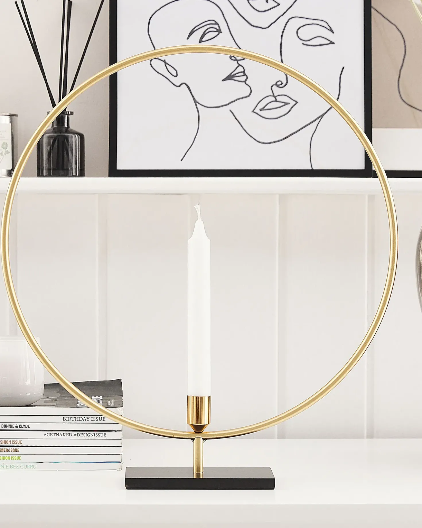 Portacandele SERAM Metallo 45 cm Oro