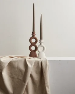 Portacandele SPARTA Ceramica 17 cm Bianco sporco