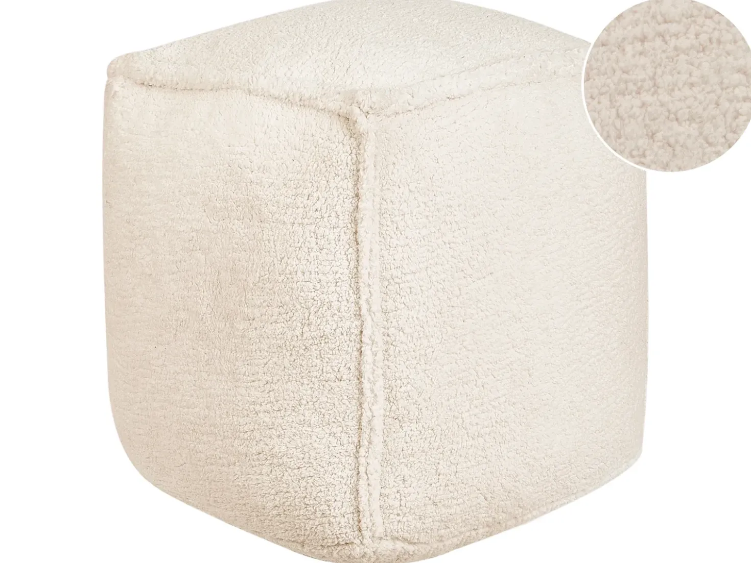 Pouf ALIPUR Bouclé Beige chiaro