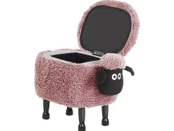 Pouf animaletto contenitore SHEEP Tessuto Rosa Pecora