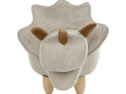 Pouf animaletto contenitore TRICERATOPS Tessuto Grigio chiaro Dinosauro