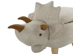 Pouf animaletto contenitore TRICERATOPS Tessuto Grigio chiaro Dinosauro
