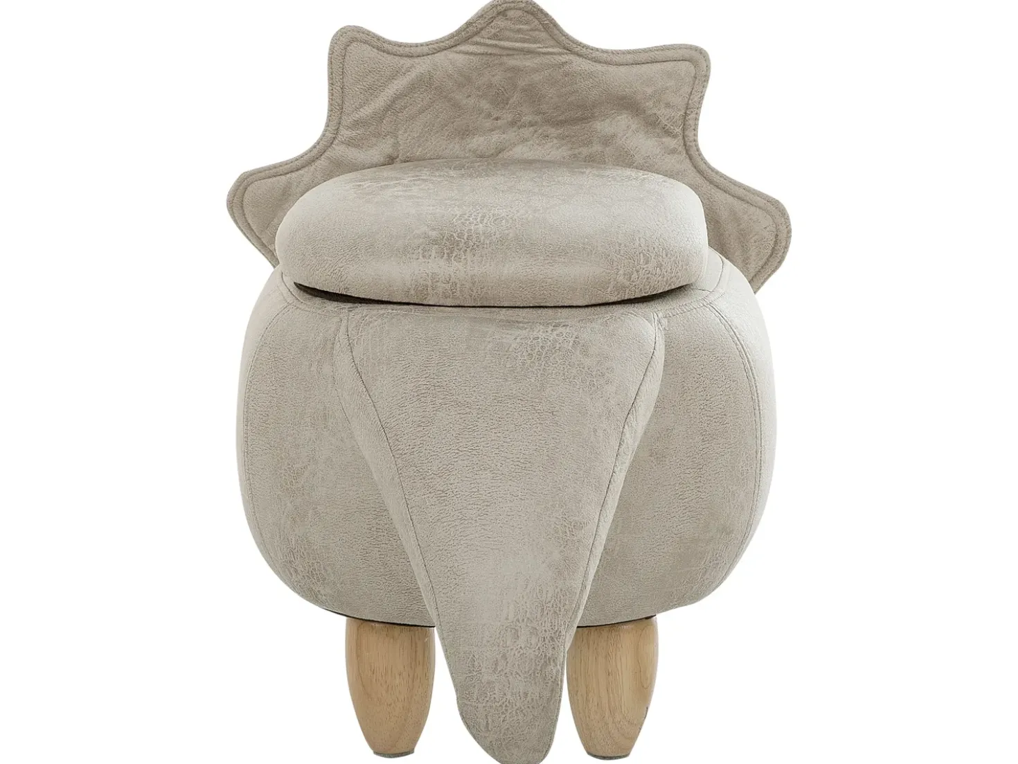Pouf animaletto contenitore TRICERATOPS Tessuto Grigio chiaro Dinosauro