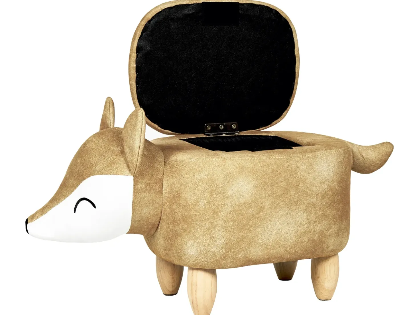 Pouf animaletto contenitore FOX Velluto Arancione Volpe