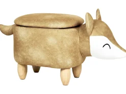 Pouf animaletto contenitore FOX Velluto Arancione Volpe