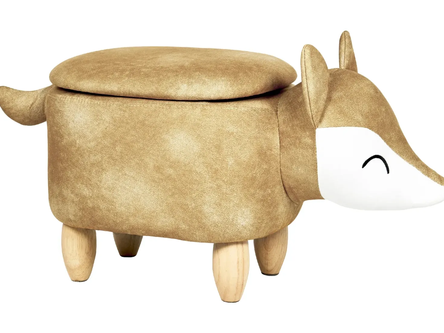 Pouf animaletto contenitore FOX Velluto Arancione Volpe