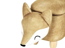 Pouf animaletto contenitore FOX Velluto Arancione Volpe