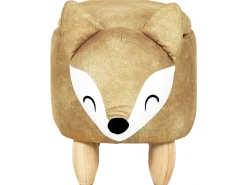 Pouf animaletto contenitore FOX Velluto Arancione Volpe
