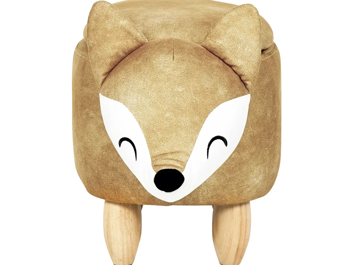 Pouf animaletto contenitore FOX Velluto Arancione Volpe