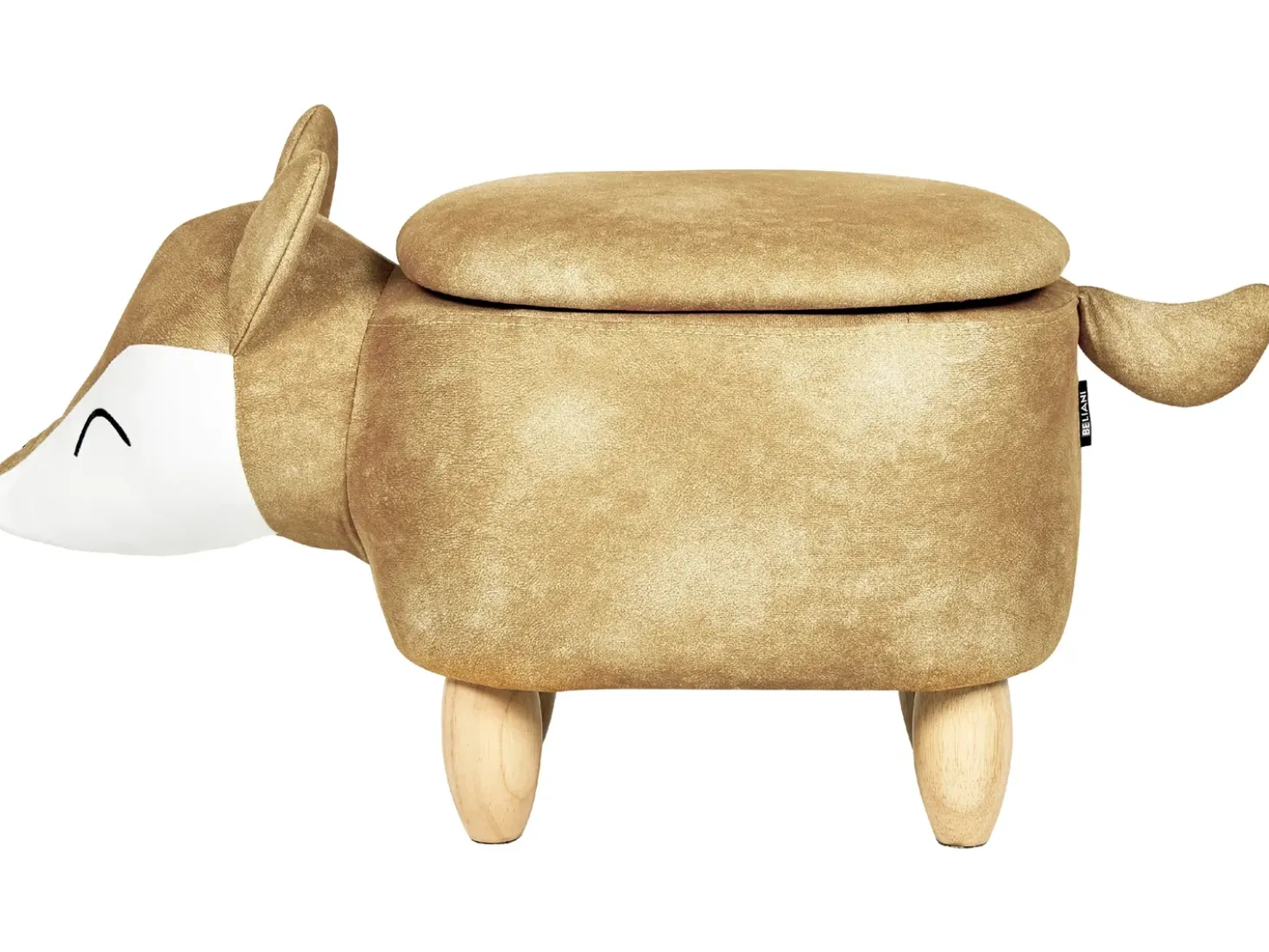 Pouf animaletto contenitore FOX Velluto Arancione Volpe