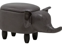 Pouf animaletto contenitore ELEPHANT Pelle sintetica Grigio scuro Elefante