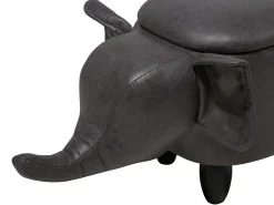 Pouf animaletto contenitore ELEPHANT Pelle sintetica Grigio scuro Elefante