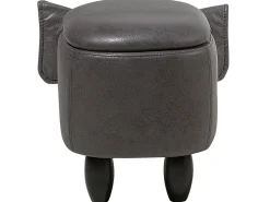 Pouf animaletto contenitore ELEPHANT Pelle sintetica Grigio scuro Elefante
