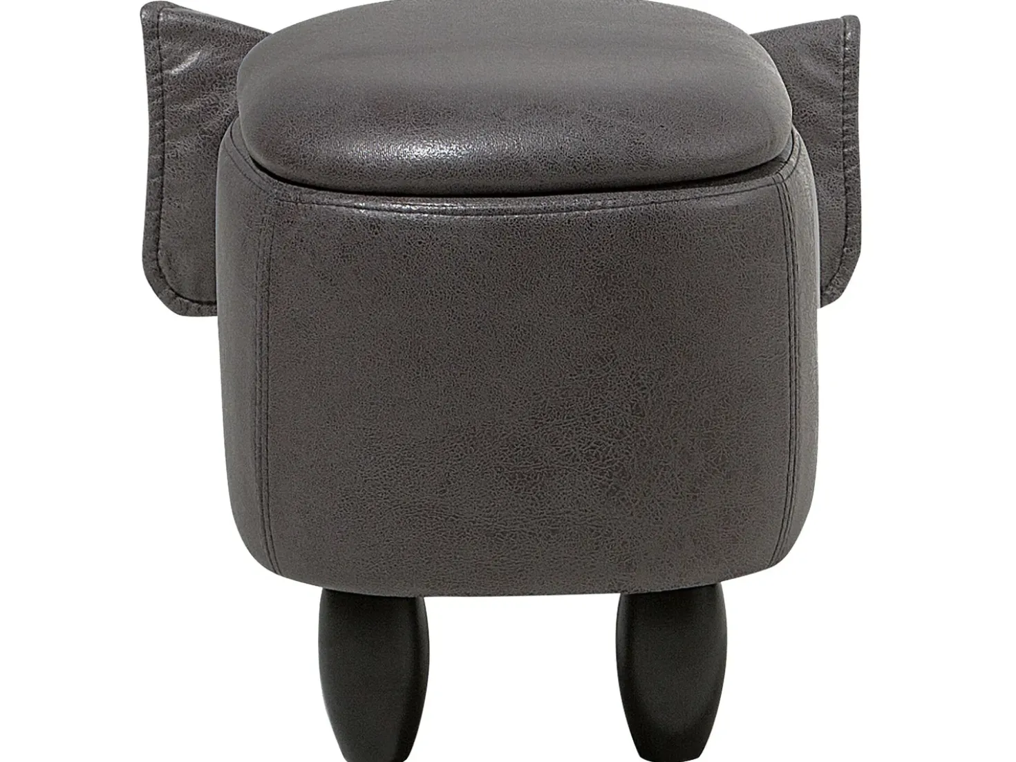 Pouf animaletto contenitore ELEPHANT Pelle sintetica Grigio scuro Elefante