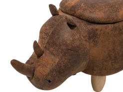 Pouf animaletto contenitore RHINO Pelle sintetica Marrone chiaro Rinocerone