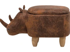 Pouf animaletto contenitore RHINO Pelle sintetica Marrone chiaro Rinocerone