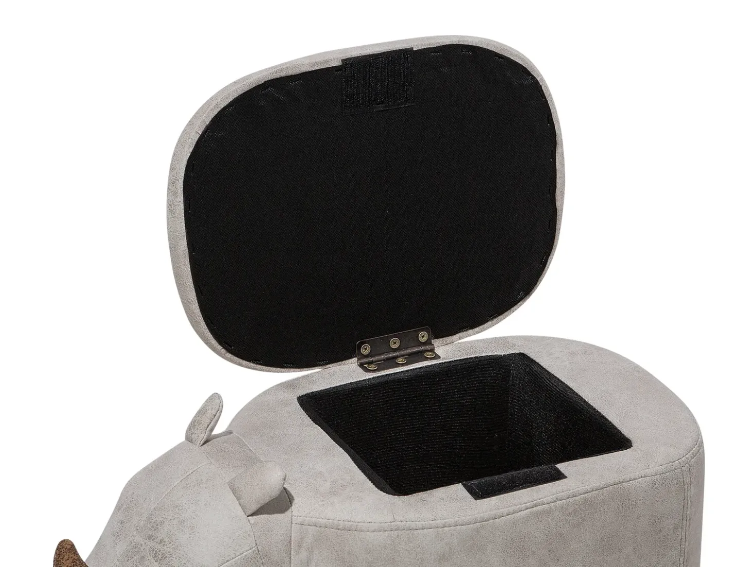 Pouf animaletto contenitore RHINO Pelle sintetica Grigio chiaro Rinocerone