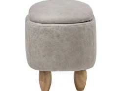 Pouf animaletto contenitore RHINO Pelle sintetica Grigio chiaro Rinocerone