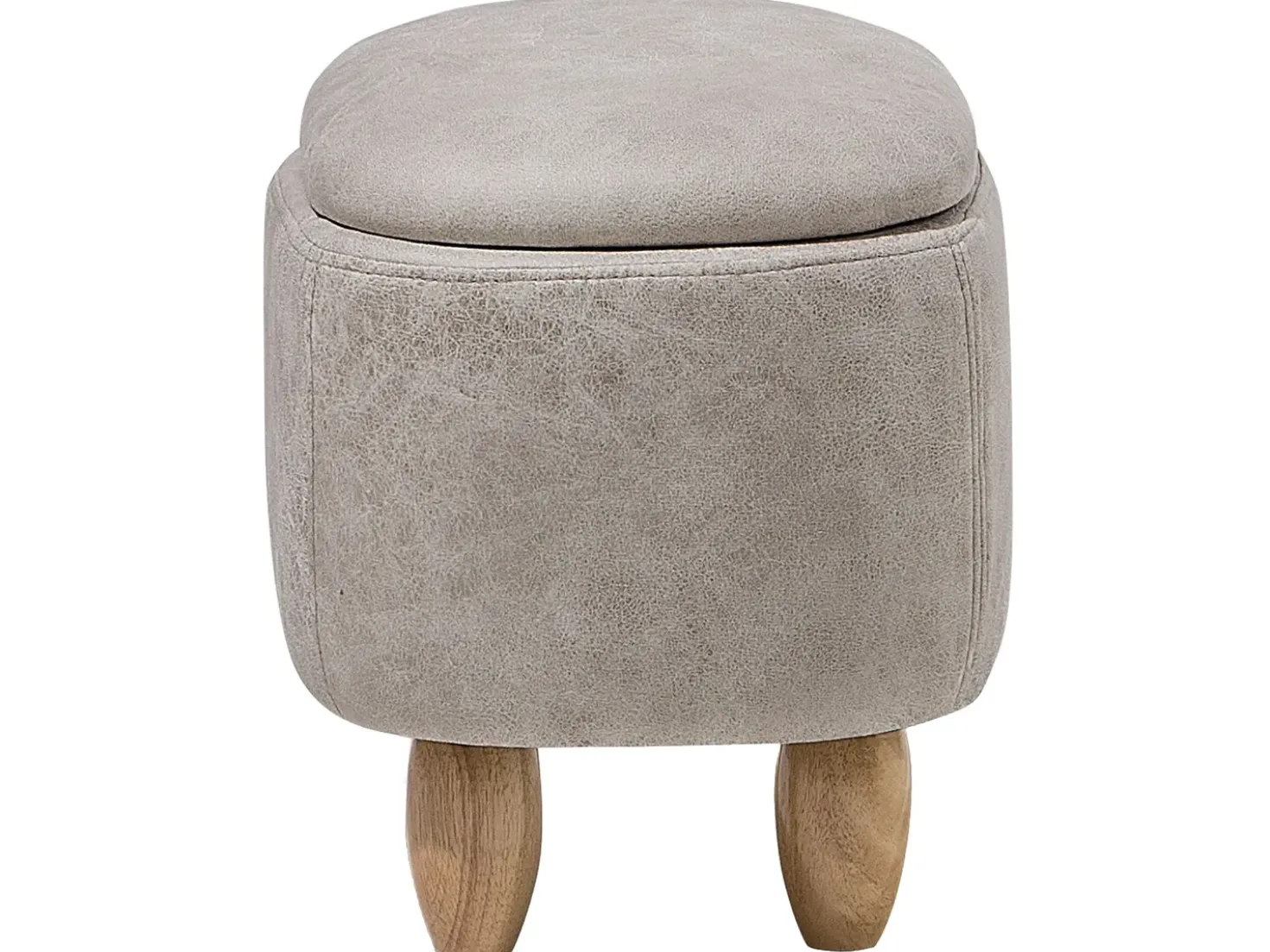 Pouf animaletto contenitore RHINO Pelle sintetica Grigio chiaro Rinocerone