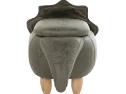 Pouf animaletto contenitore TRICERATOPS Tessuto Verde scuro Dinosauro