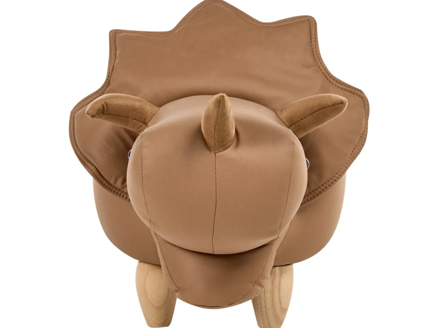 Pouf animaletto contenitore TRICERATOPS Tessuto Marrone Dinosauro