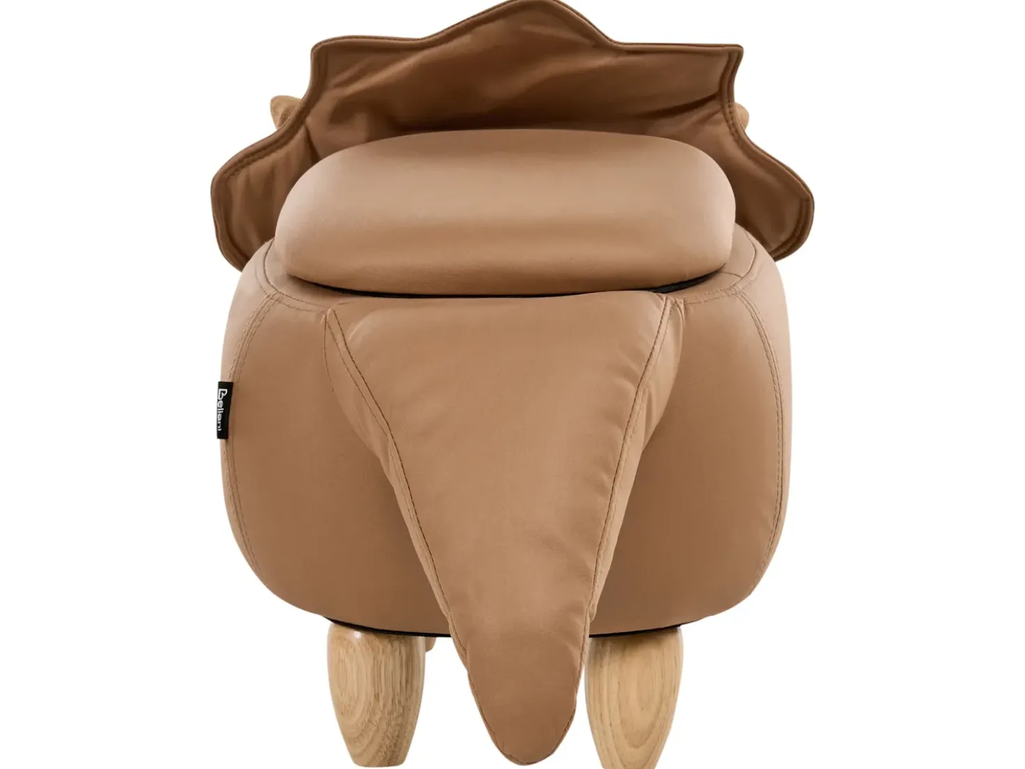 Pouf animaletto contenitore TRICERATOPS Tessuto Marrone Dinosauro