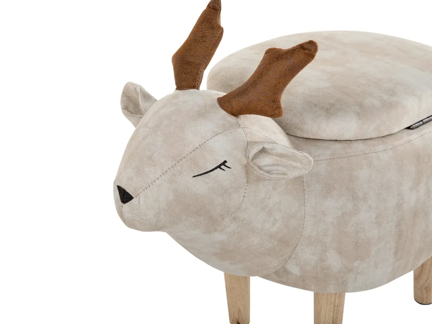 Pouf animaletto contenitore REINDEER Tessuto Beige Renna
